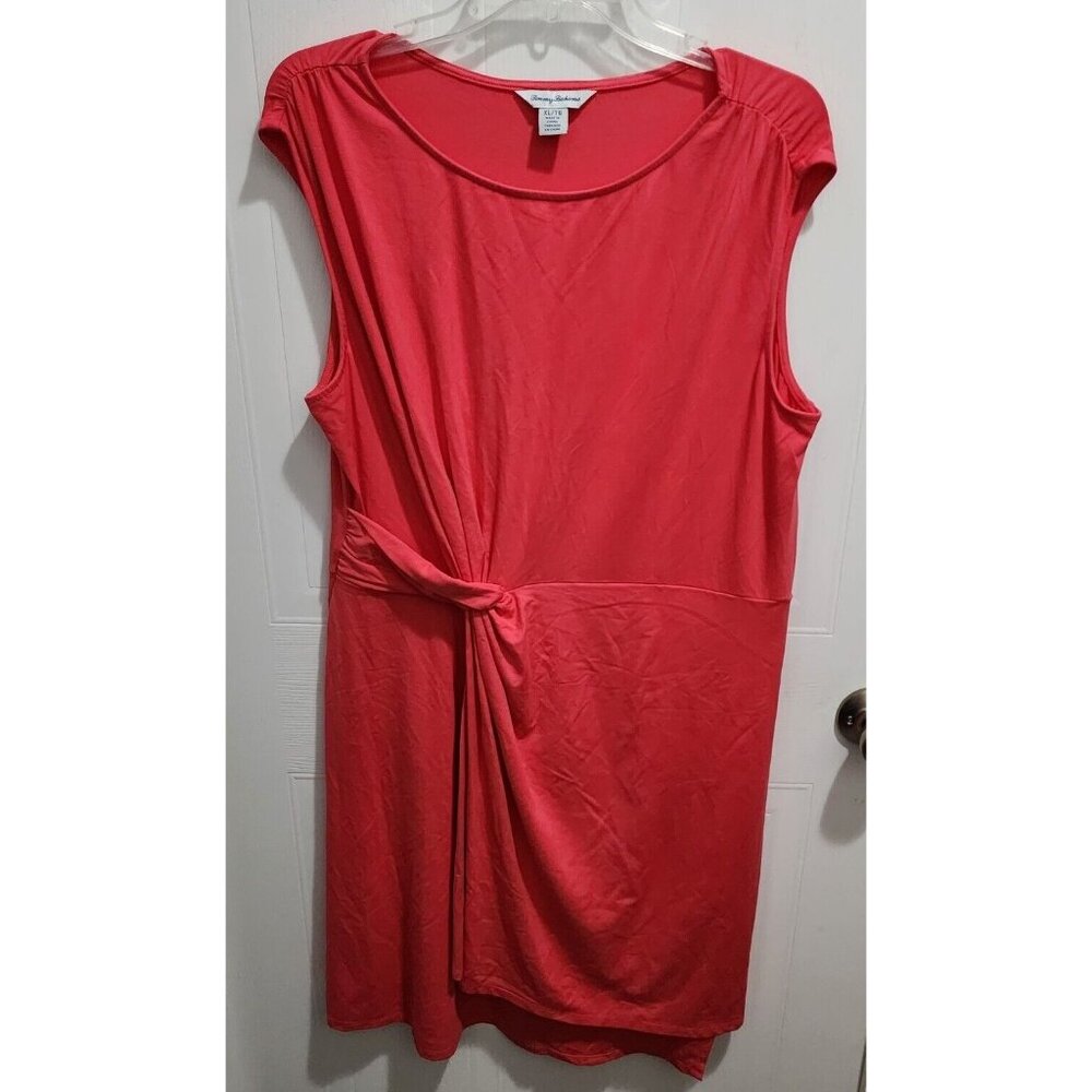 Tommy Bahama Womens Faux Wrap Dress Jersey Stretch Sleeveless Solid Pink Size XL